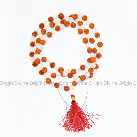Natural Rudraksha & Sphatik Mala Natural Rudraksha & Sphatik Mala