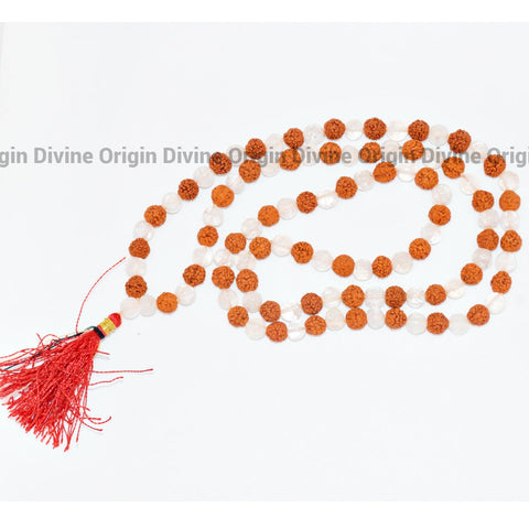 Natural Rudraksha & Sphatik Mala Natural Rudraksha & Sphatik Mala