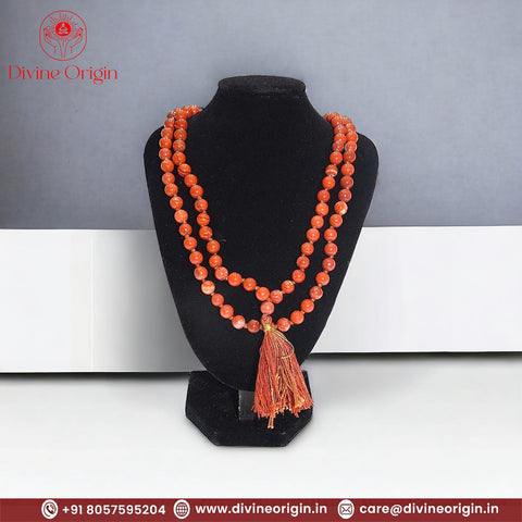Natural Stone Red Jasper Mala Natural Stone Red Jasper Mala