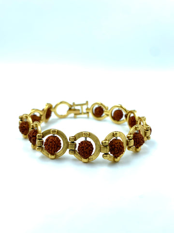 The Gold Plated Rudraksha Bracelet in Rings The Gold Plated Rudraksha Bracelet in Rings