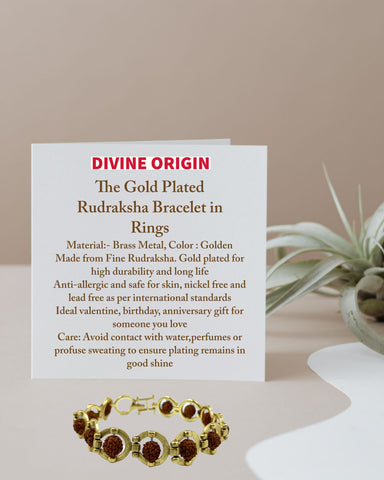 The Gold Plated Rudraksha Bracelet in Rings The Gold Plated Rudraksha Bracelet in Rings