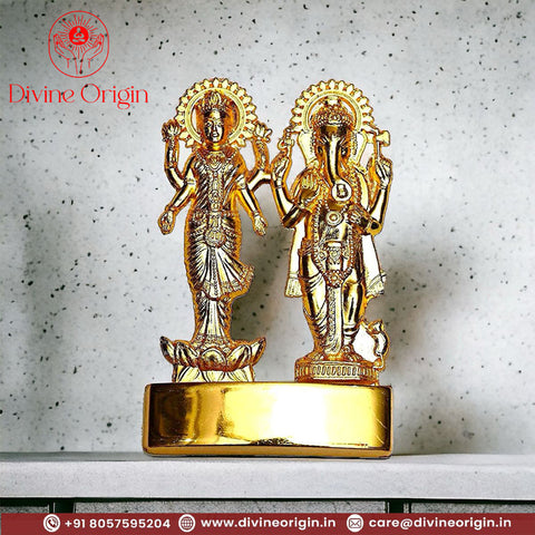 Laxmi Ganesh Brass Idol for Puja Laxmi Ganesh Brass Idol for Puja