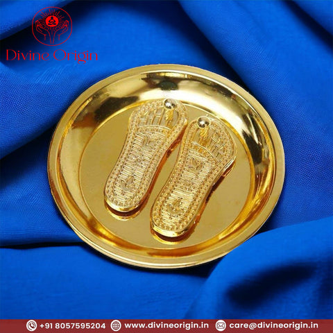 Brass Laxmi Ji Charan Paduka for Home Temple Brass Laxmi Ji Charan Paduka for Home Temple