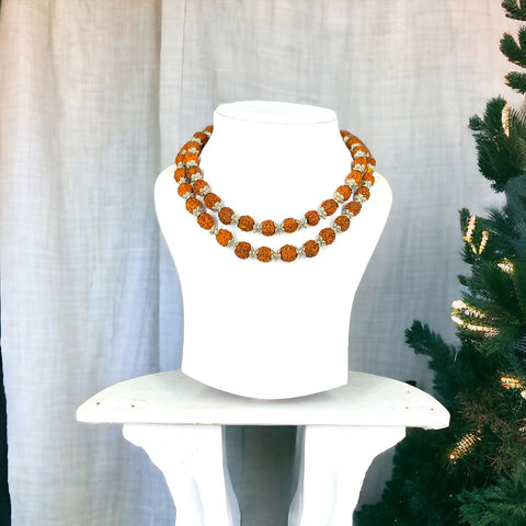 5 Mukhi Rudraksha Mala with Sliver Cap and Knotted Mala 5 Mukhi Rudraksha Mala with Sliver Cap and Knotted Mala