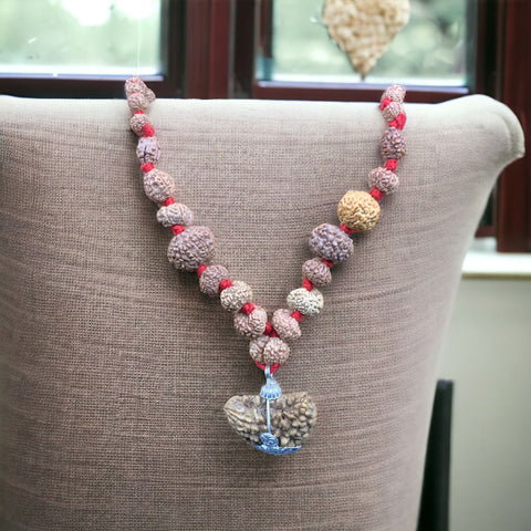 1 to 14 Mukhi Rudraksha Gauri Shankar kantha with (1 mukhi kaju bead) 1 to 14 Mukhi Rudraksha Gauri Shankar kantha with (1 mukhi kaju bead)