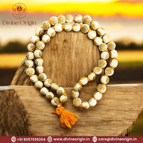 Shri Ram Naam Tulsi Mala 14MM 54 Beads Jaap Mala (knotted) Shri Ram Naam Tulsi Mala 14MM 54 Beads Jaap Mala (knotted)