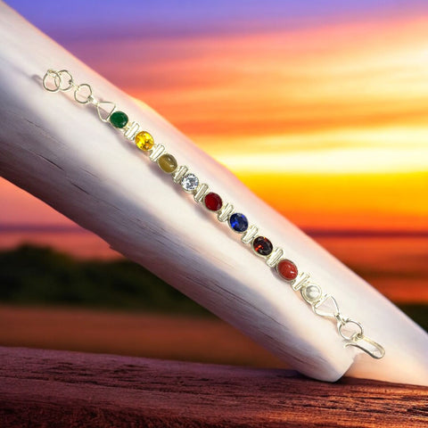 The Navgrah Navratna Bracelet (Real Silver) The Navgrah Navratna Bracelet (Real Silver)
