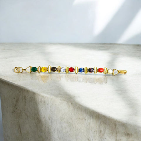 The Navgrah Navratna Bracelet (Gold Metal) The Navgrah Navratna Bracelet (Gold Metal)