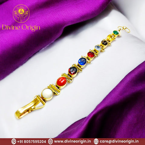 The Navgrah Navratna Bracelet (Gold Metal) The Navgrah Navratna Bracelet (Gold Metal)