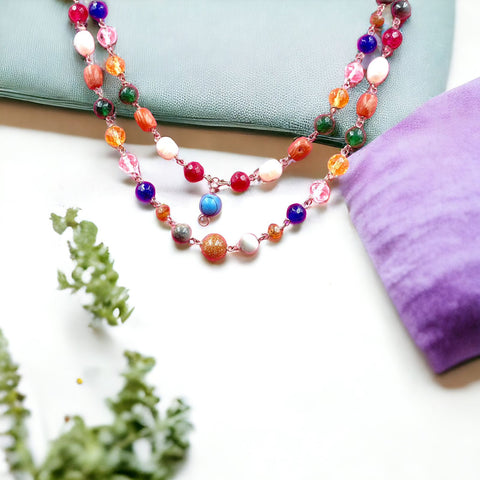 The Navratan Mala Diamond Cut without knotted The Navratan Mala Diamond Cut without knotted