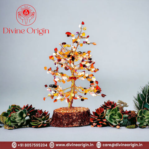 Seven Chakra Natural Gemstone Healing Tree Seven Chakra Natural Gemstone Healing Tree