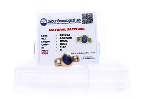 Certified Blue Sapphire 5.25ratti Asthdhatu Astrology Ring Certified Blue Sapphire 5.25ratti Asthdhatu Astrology Ring