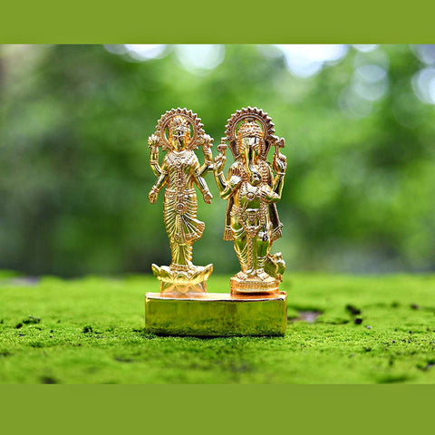 Laxmi Ganesh Brass Idol for Puja Laxmi Ganesh Brass Idol for Puja