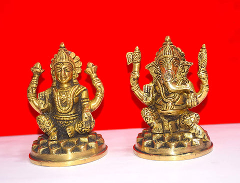 Brass Ganesha Laxmi Ganesh Lakshmi Bhagwan Idol Brass Ganesha Laxmi Ganesh Lakshmi Bhagwan Idol