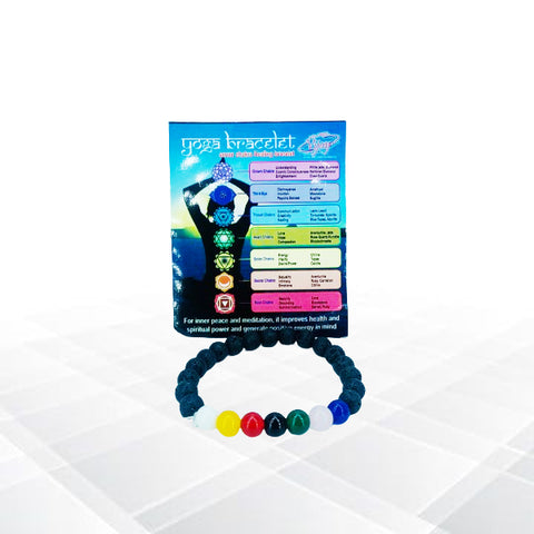 The Seven Chakra Yoga Bracelet With (Lava Beads)