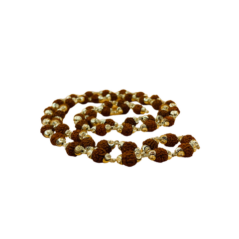 Real Silver Cap Rudraksha Mala