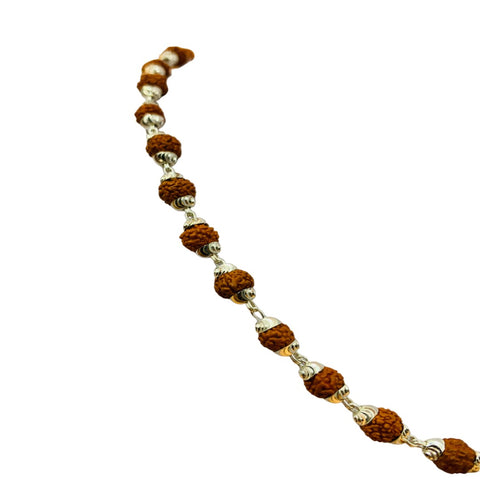 Real Silver Cap Rudraksha Mala