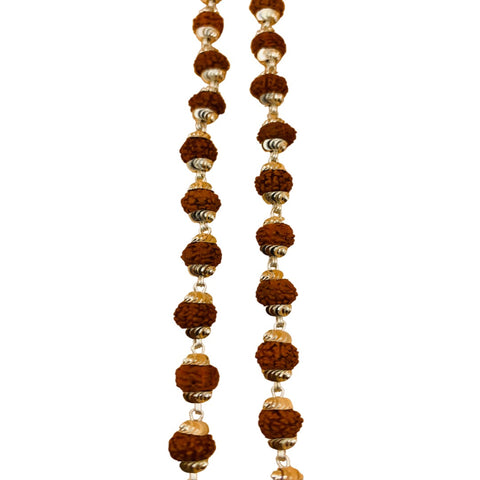 Real Silver Cap Rudraksha Mala