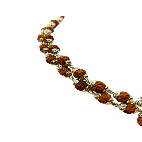 Real Silver Cap Rudraksha Mala