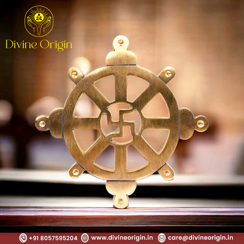 The Vastu Round Copper Swastik Wheel for Positive Energy