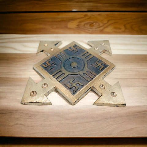 The Vastu Copper Four Direction Arrow with Swastik Plate