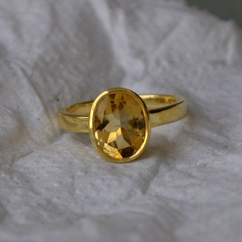 Certified Yellow Sapphire Pukhraj 5.25ratti Asthdhatu Astrology Ring