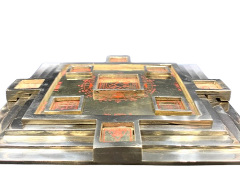 Vastu Miracles Brass Navgrah Pyramid Chowki Yantra