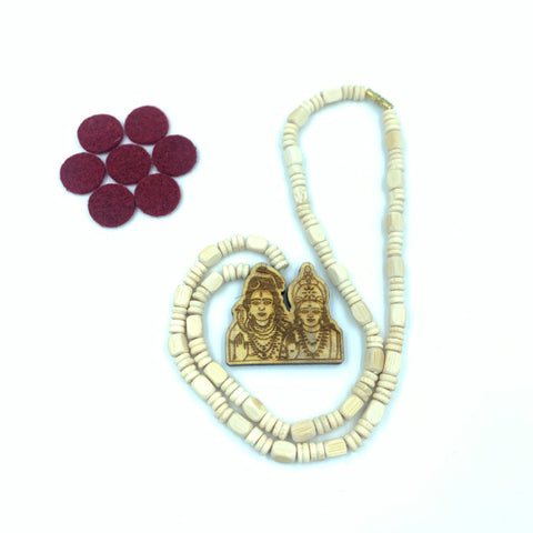 Tulsi Locket Mala With Shiv Parvati Locket