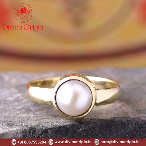 Certified Pearl 5.25ratti Asthdhatu Adjustable Ring