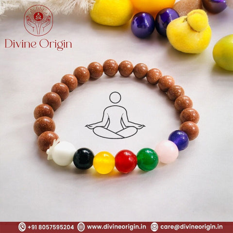 The Seven Chakra Yoga Bracelet With (Sun Stone)