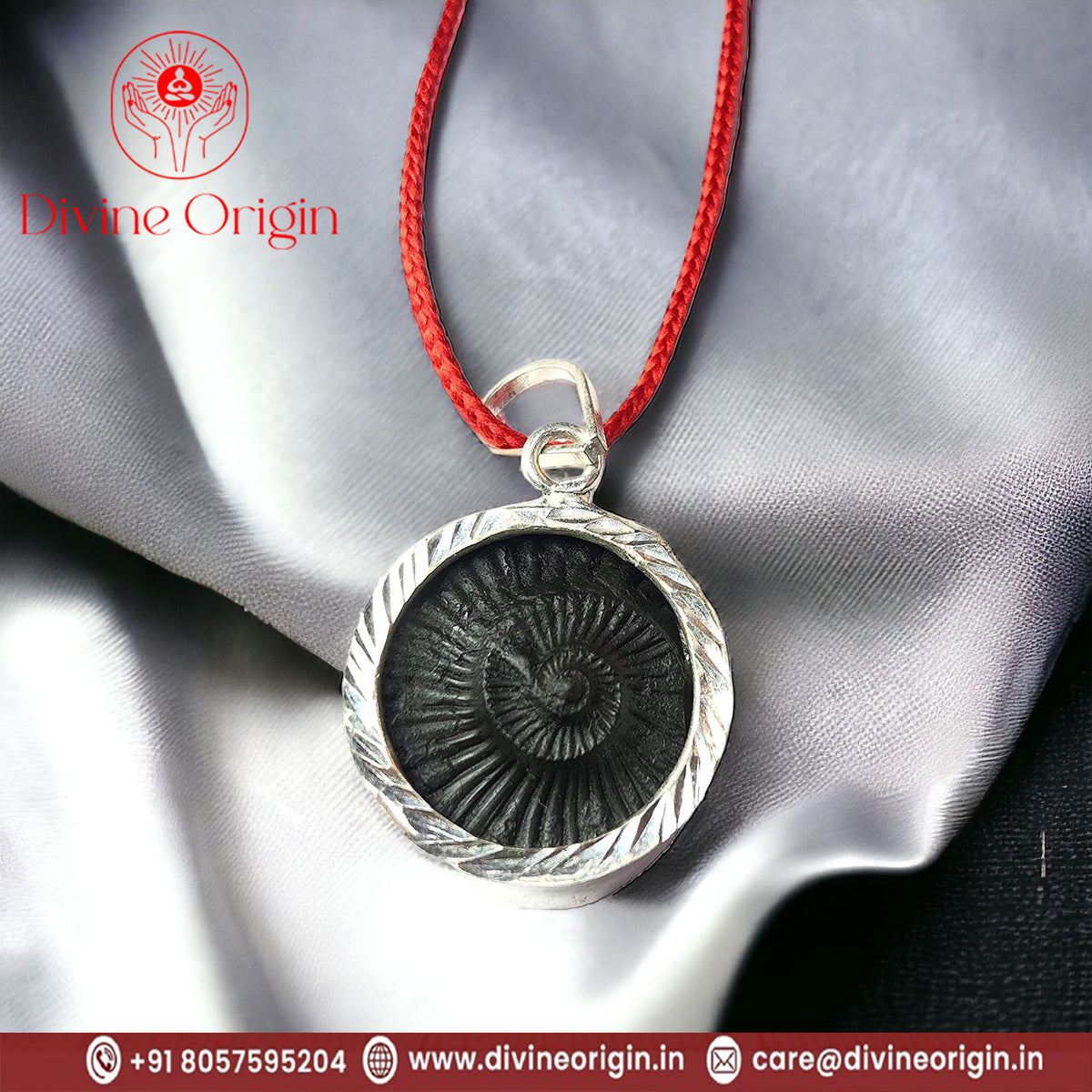 Shaligram White Metal Pendant