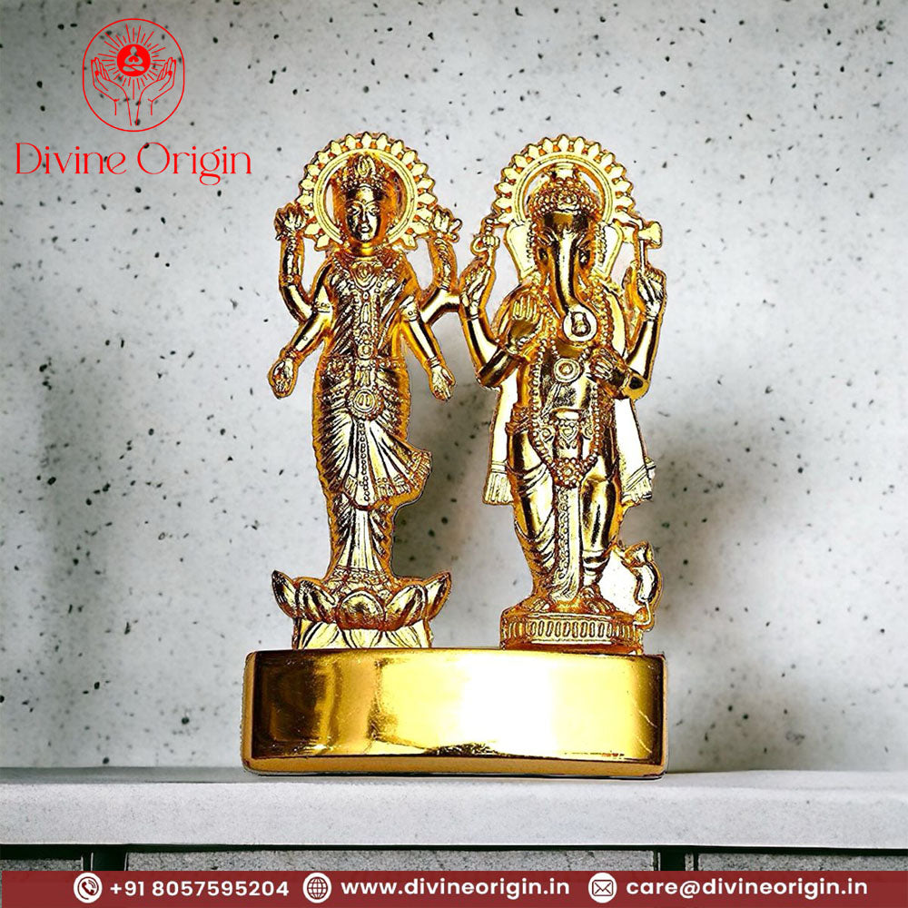 Laxmi Ganesh Brass Idol for Puja