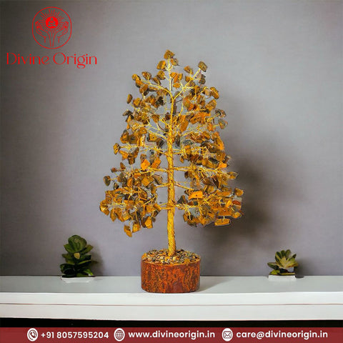 Tigers Eye Gemstone Tree,