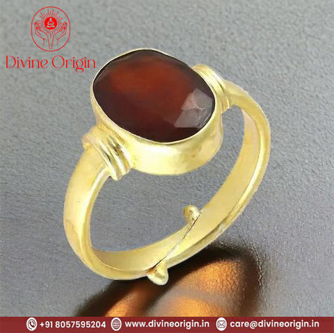 Natural Certified 5.25ratti Gomed Hessonite Asthdhatu Astrology Ring