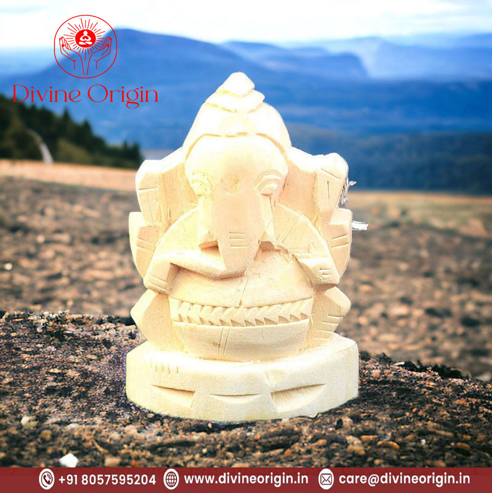 Real Carved Shwetarka Ganesha Shvetark Ganpati Carved