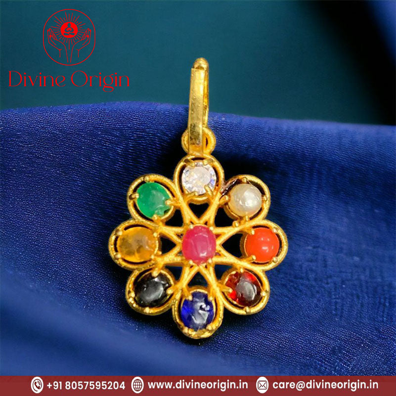 Navratna Golden pendant in Designer unique looks