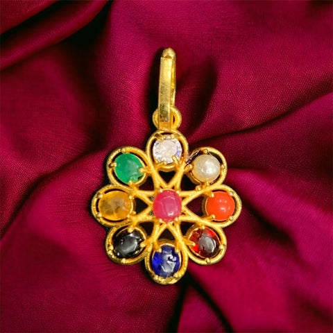 Navratna Golden pendant in Designer unique looks