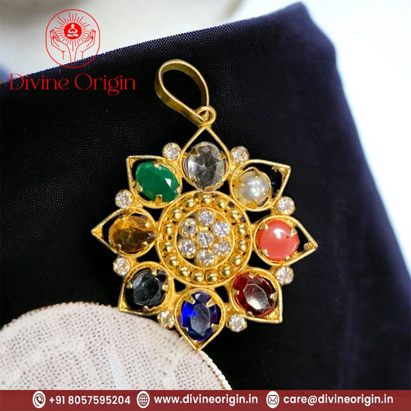 Navaratna Golden Designer pendant