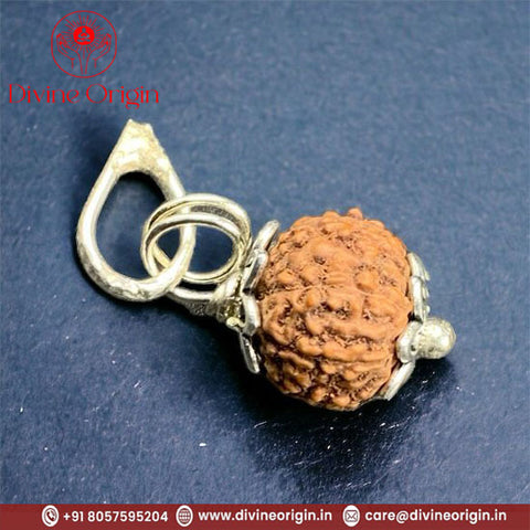 8 Faced Natural indonesia Rudraksha Beads With Silver Cap