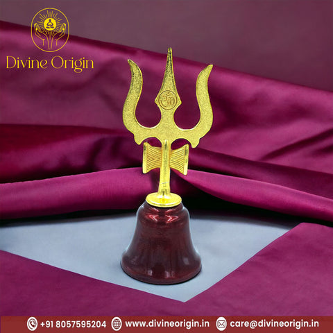 Trishul Shape Mandir Worship Bell Use For Puja