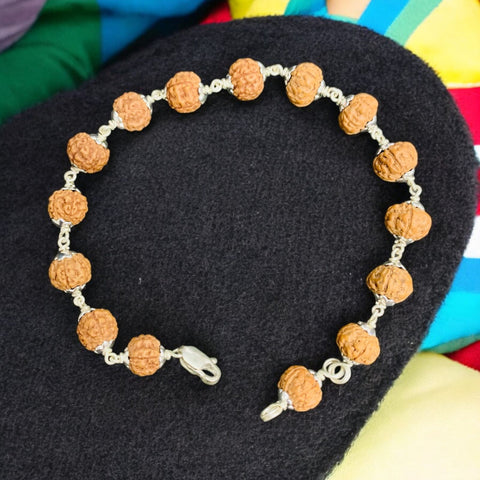 The Five Mukhi Rudraksha Bracelet (Real Silver)