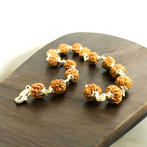 The Five Mukhi Rudraksha Bracelet (Real Silver)