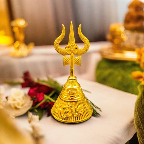 Trishul Shape Mandir Worship Bell Use For Puja