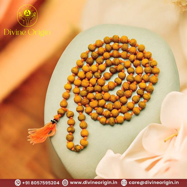 Original Turmeric mala or Haldi Mala [7mm] 108+1 beads with Lab Tested