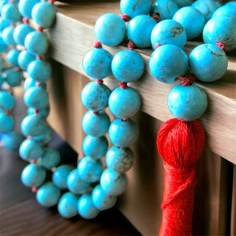 Turquoise/Firoza Hand Knotted Mala