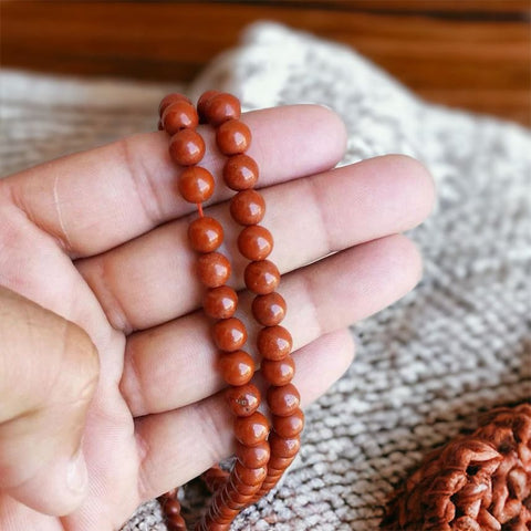 Natural Stone Red Jasper Mala