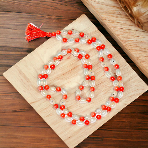 Moti Moonga Mala Red Coral Necklace