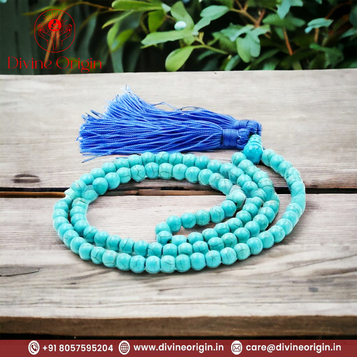 Turquoise/Firoza Hand Knotted Mala