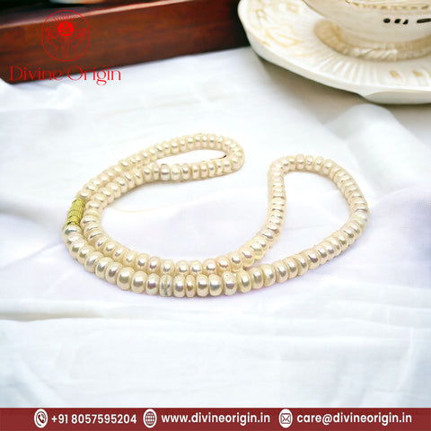 White Real Pearl Saccha Moti Mala