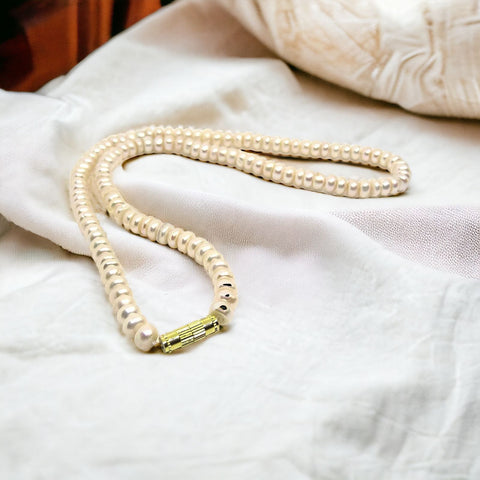 White Real Pearl Saccha Moti Mala